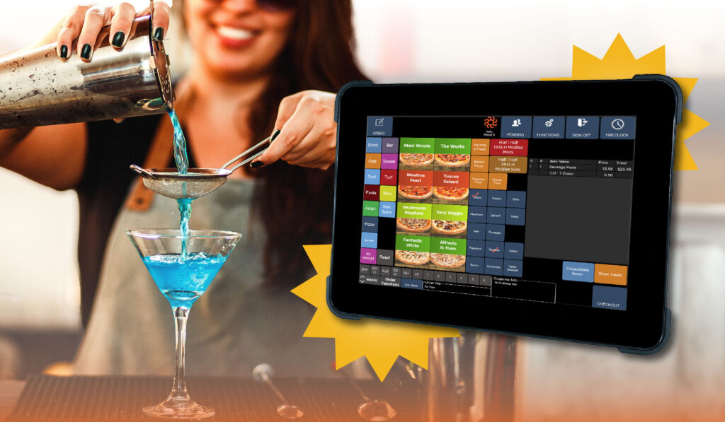 OrderCounter Tablet - Bartender pouring drinks